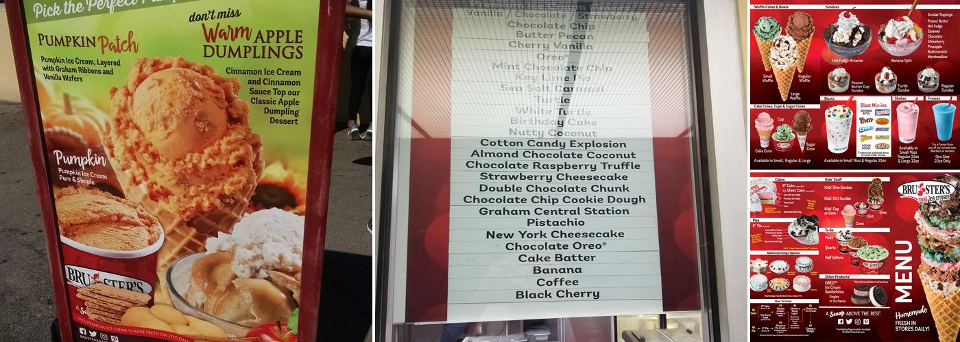 Bruster's Real Ice Cream Menu