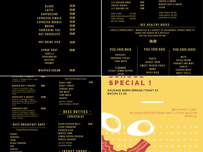 Bee Happy Cafe Menu