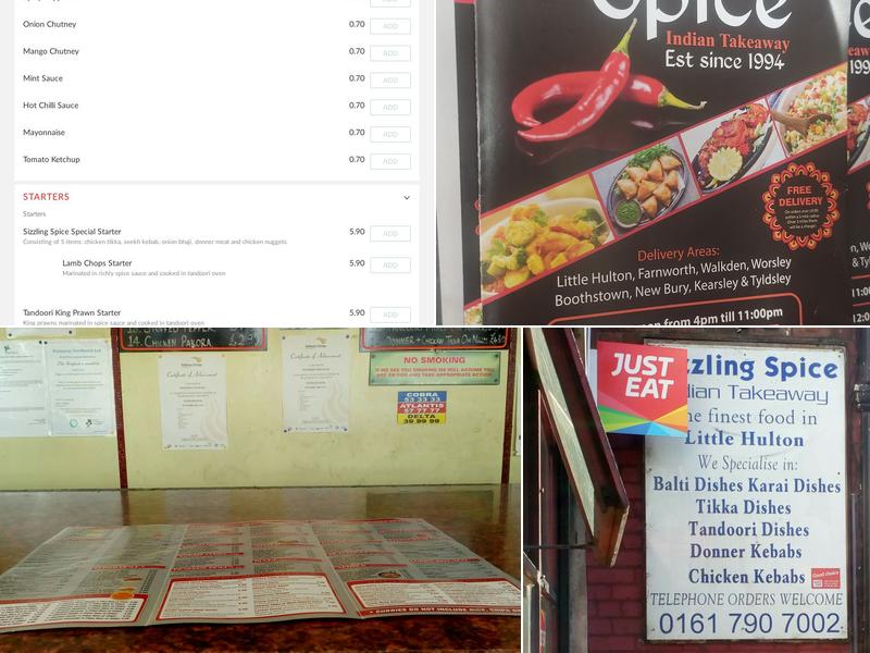 Sizzling Spice Menu
