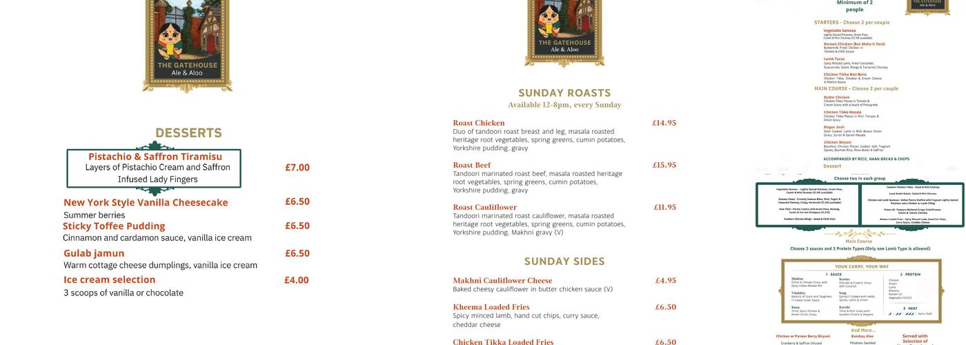 The Gatehouse Menu