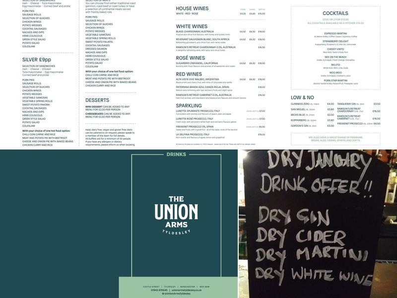 The Union Arms Menu