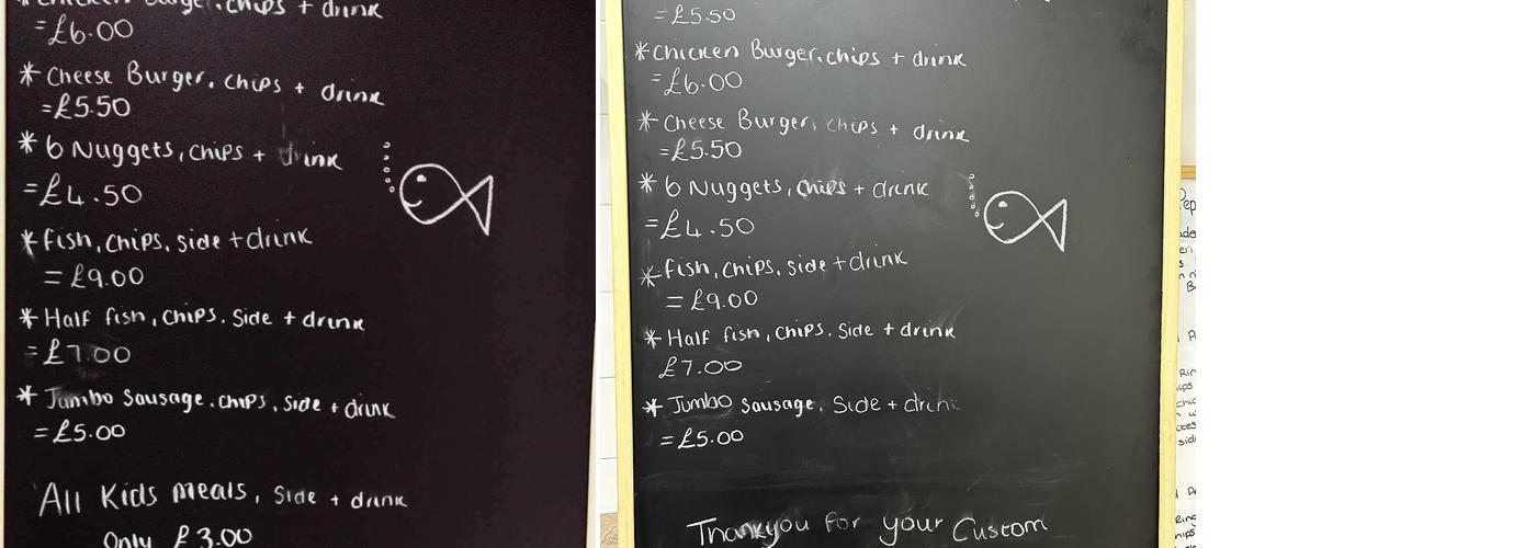 Astley Fish and Chips Menu