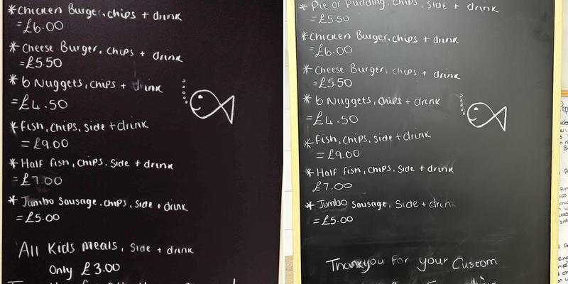 Astley Fish and Chips Menu