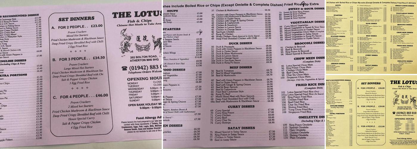 The Lotus Menu