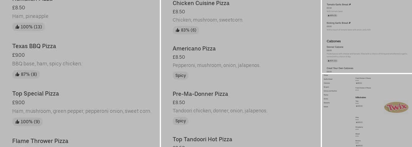 Pizza Top Menu