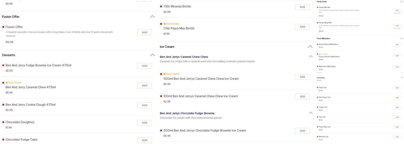 Frankies Chicken & Pizza Bar Menu