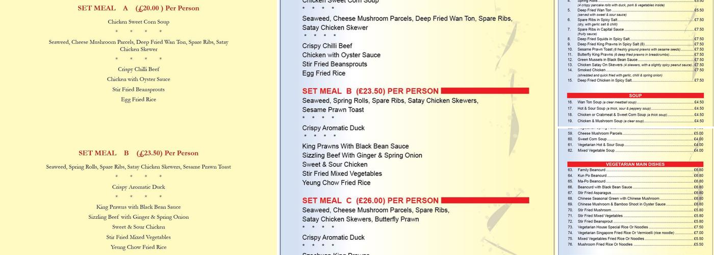 Royal Garden Chinese Restaurant Menu