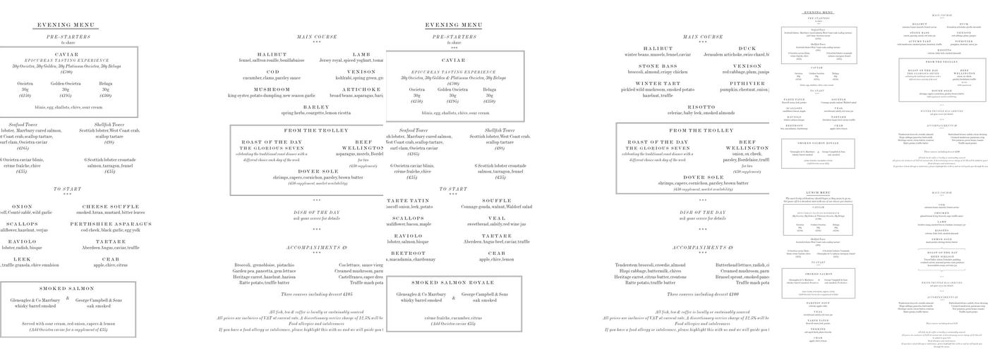 The Strathearn Menu
