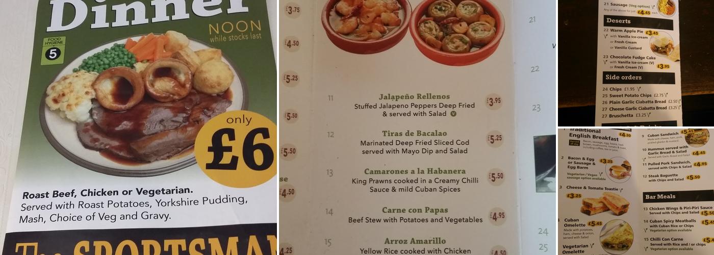 The Sportsman Hyde Menu