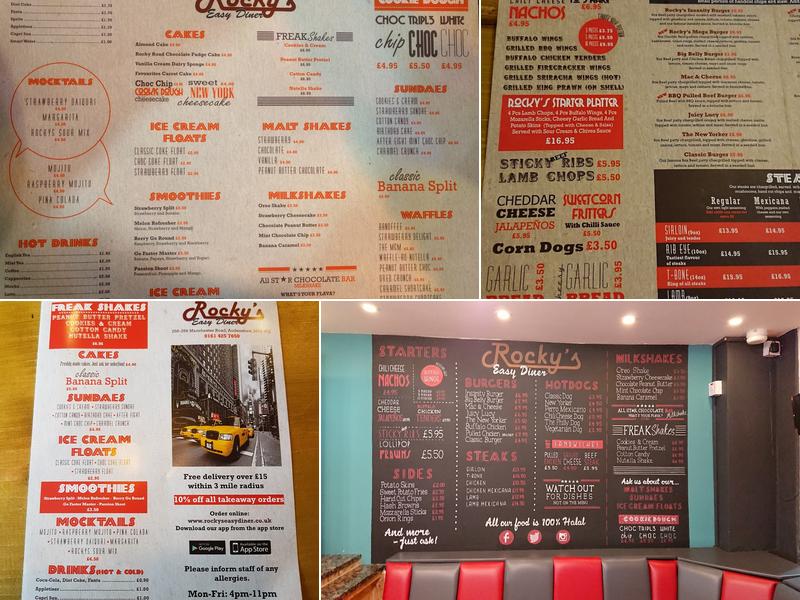 Rocky's Easy Diner Menu