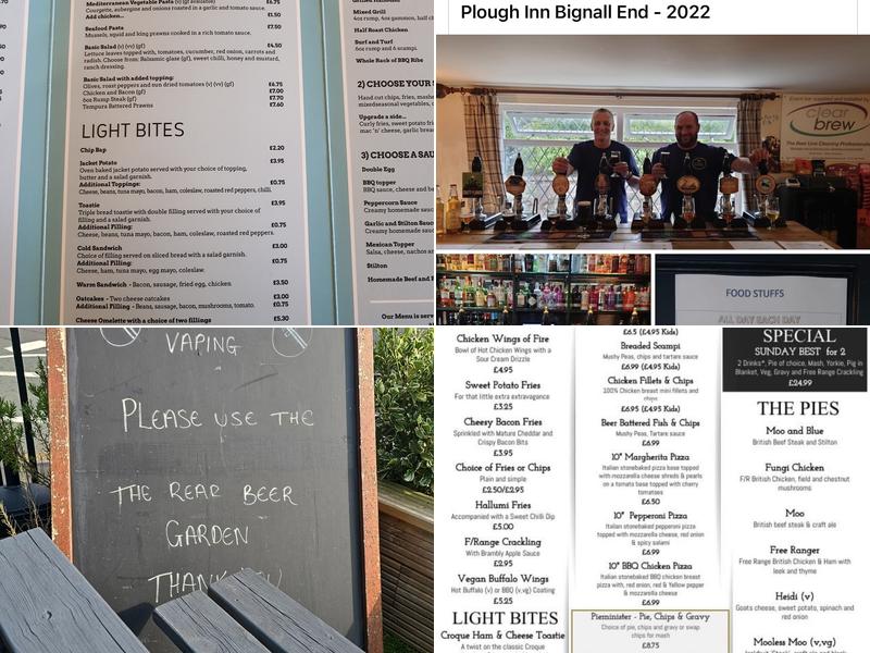 2022 - Plough Inn Bignall End Menu