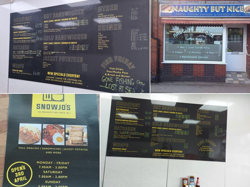 SnowJo's Naughty But Nice Menu