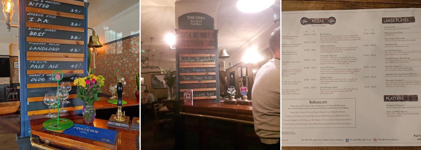 Old Millwrights Arms Menu