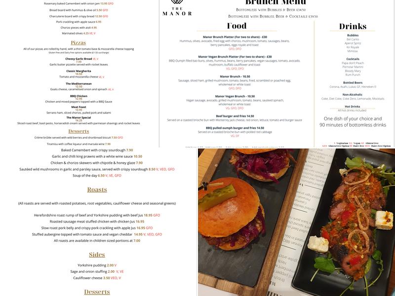 The Manor Aylesbury Menu