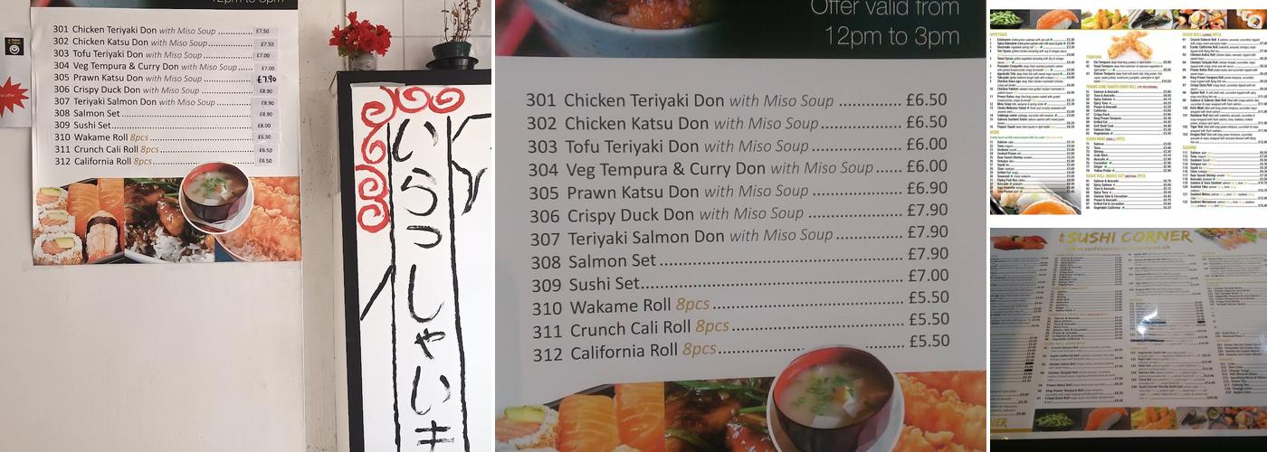 Sushi Corner aylesbury Menu