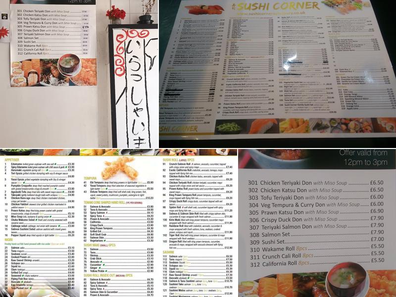 Sushi Corner aylesbury Menu