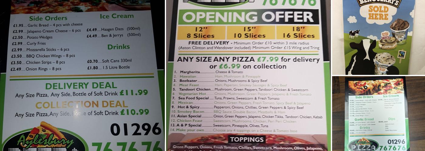 Aylesbury Pizza Ltd Menu