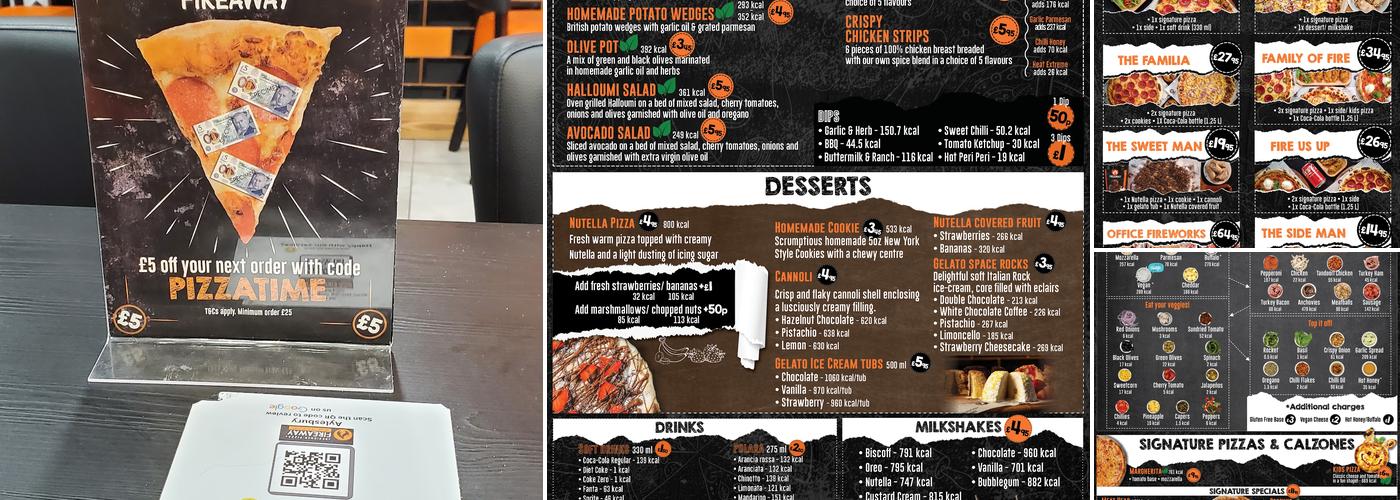Fireaway Pizza Aylesbury Menu