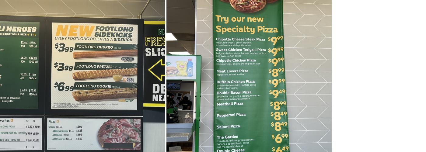 Subway Menu