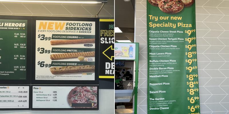 Subway Menu