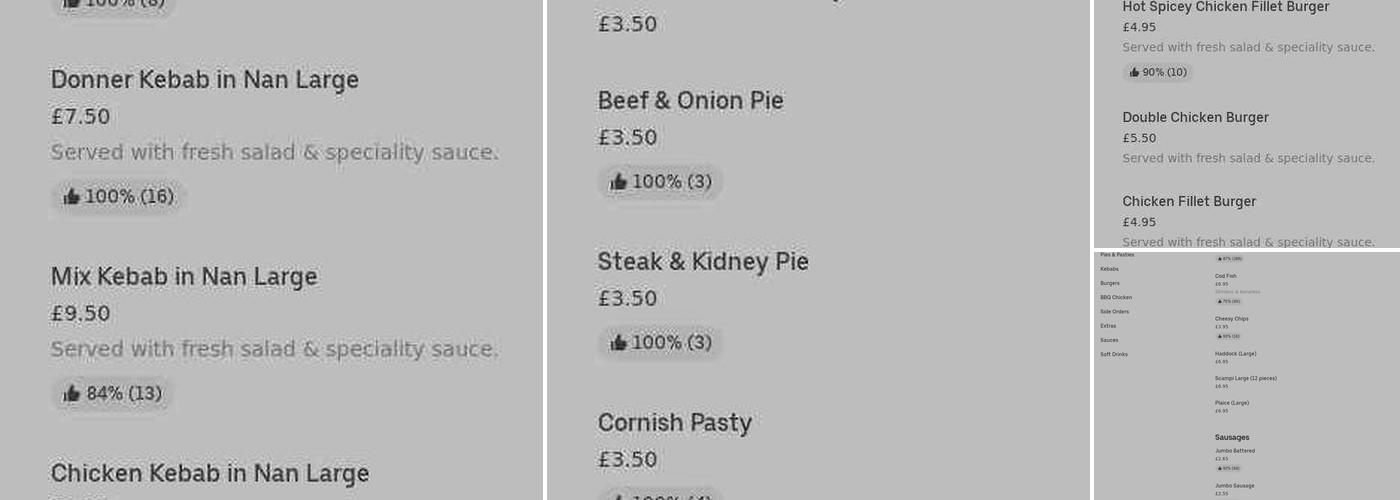 The Big Fish Aylesbury Menu