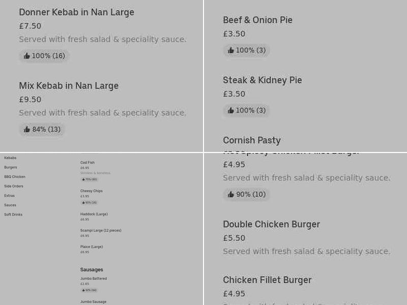 The Big Fish Aylesbury Menu