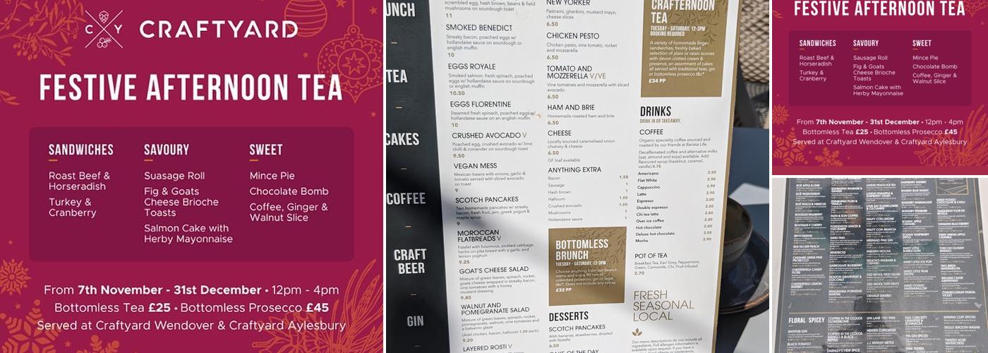 Craftyard Wendover Menu