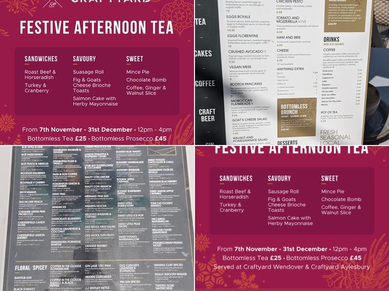 Craftyard Wendover Menu