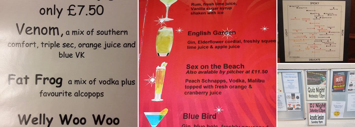 Wellingtons Lounge Bar Menu