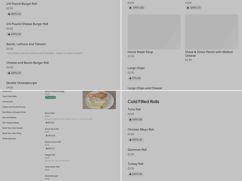 The Redstone Inn Menu