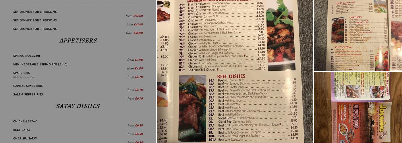 Jasmine Chinese Takeaway Menu