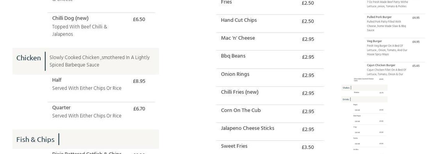 Po Boyz Diner and Grill Ayr Menu