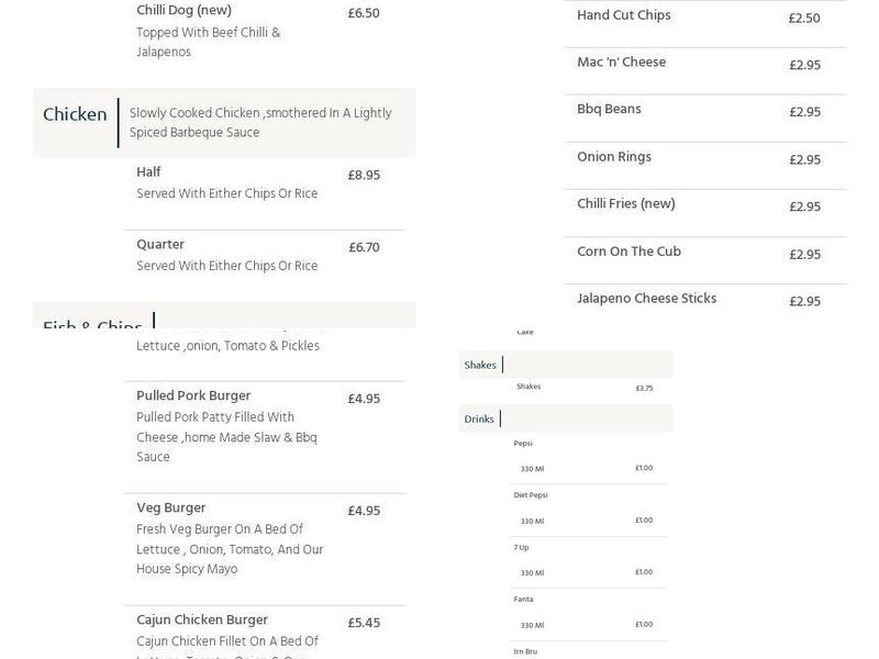 Po Boyz Diner and Grill Ayr Menu