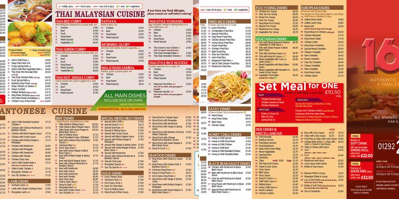 163 Chinese Take Away Menu