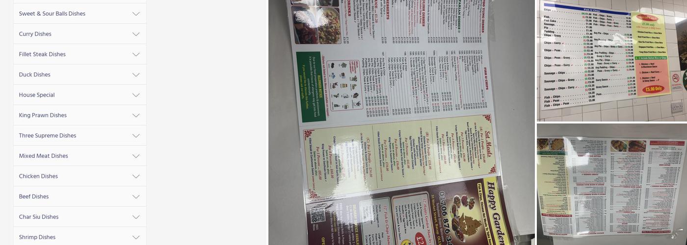 Happy Garden Chinese Takeaway Menu