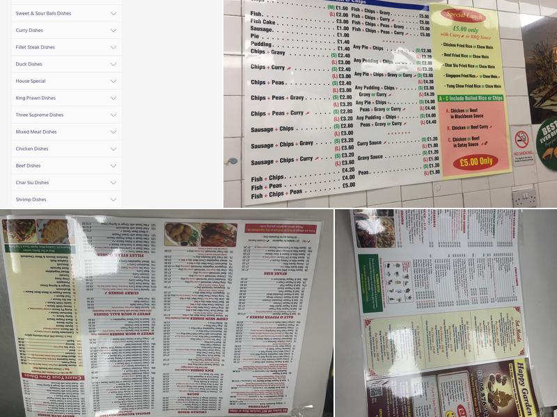 Happy Garden Chinese Takeaway Menu