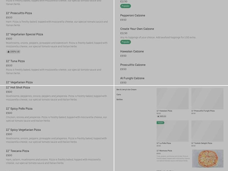 Whitehouse Pizza Menu