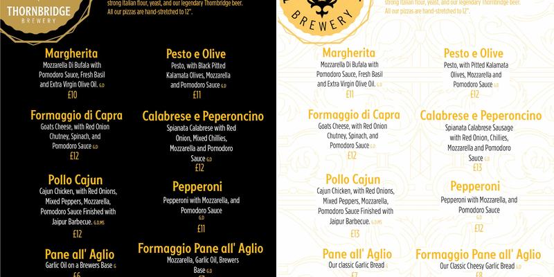 Thornbridge Brewery Menu