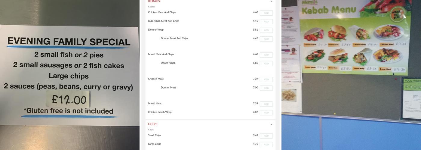A 1 Fish Bar Menu
