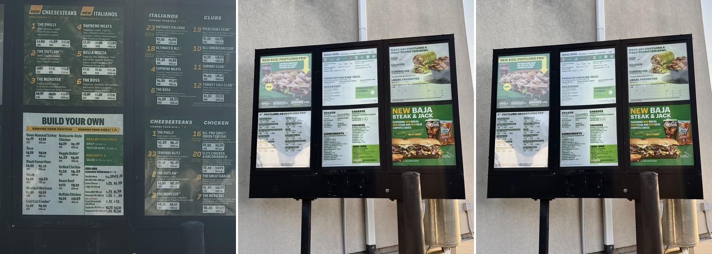 Subway Menu