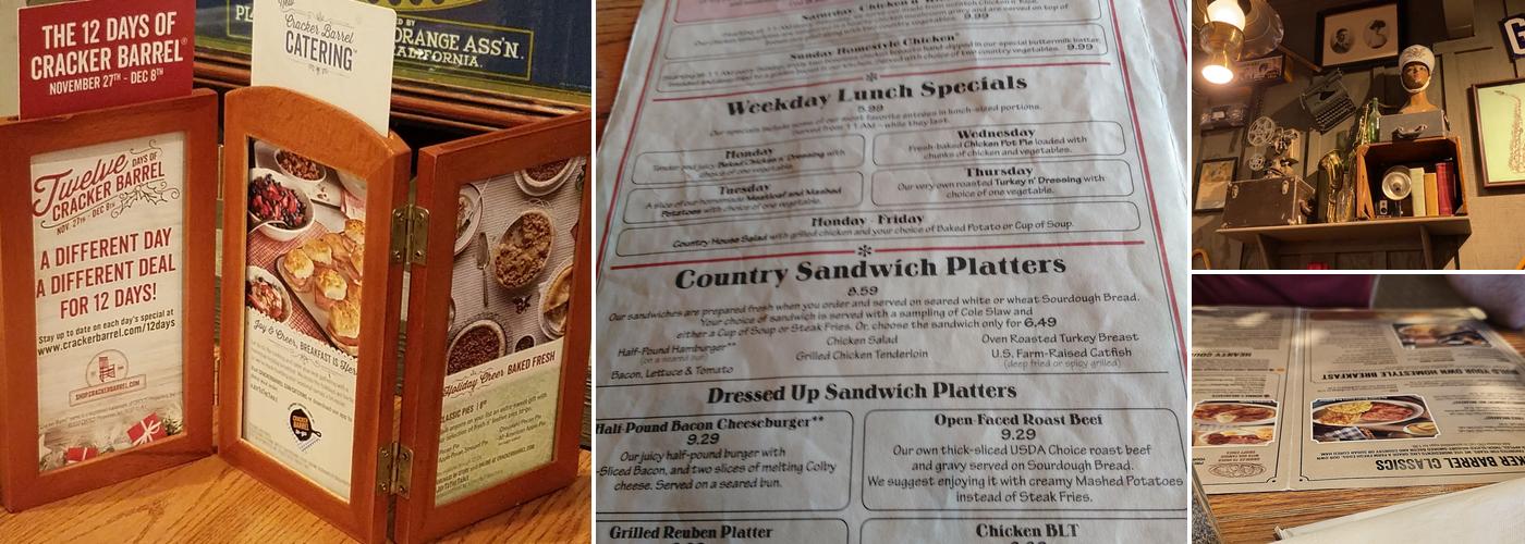 Cracker Barrel Old Country Store Menu