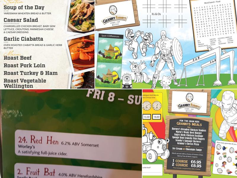 Granny Annies Ballymena Menu