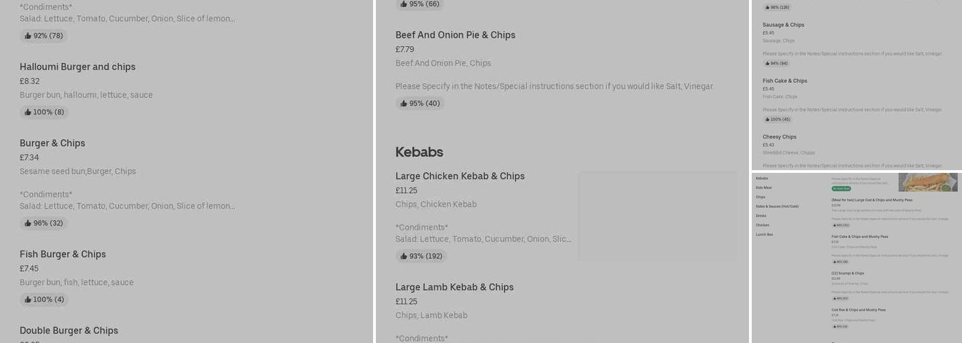 Grimsbury Fish Bar Menu