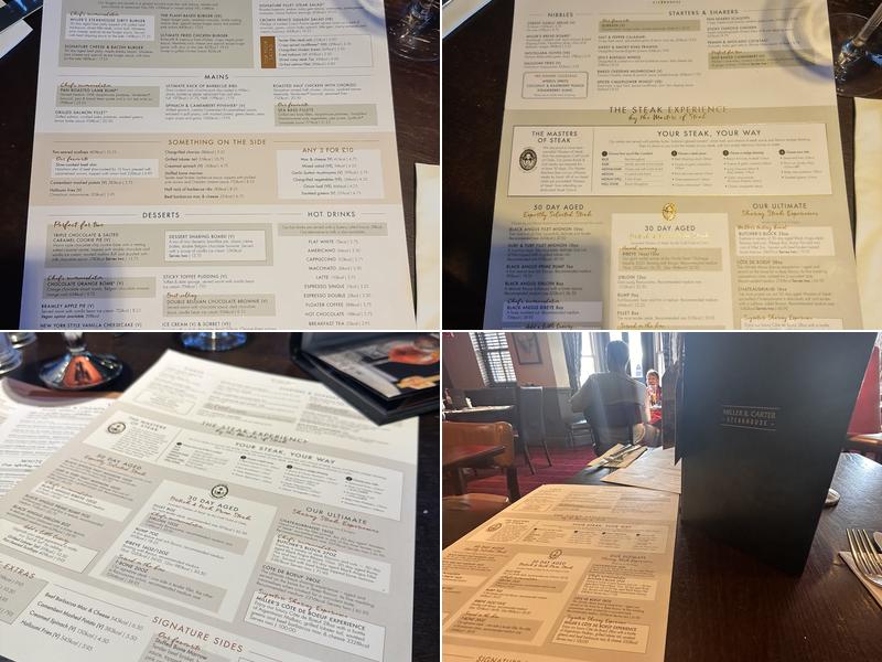 Miller & Carter Banbury Menu