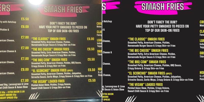 Smash Cow Menu