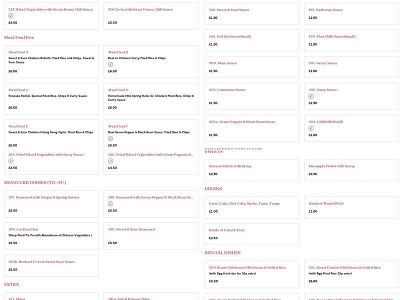 The Good Chef Chinese Takeaway Menu
