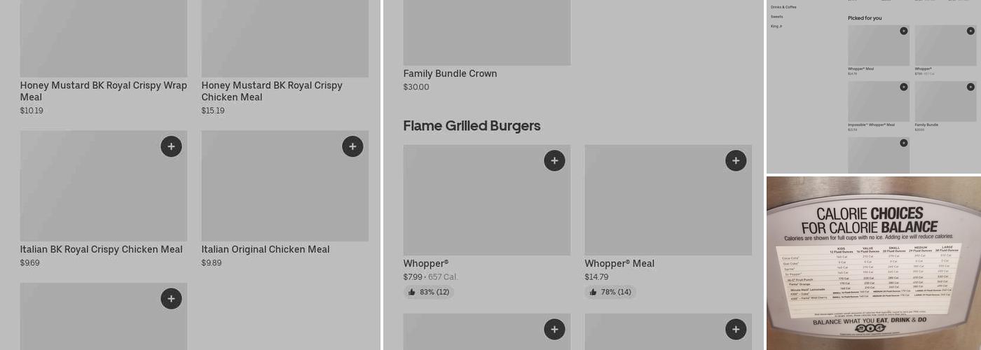 Burger King Menu