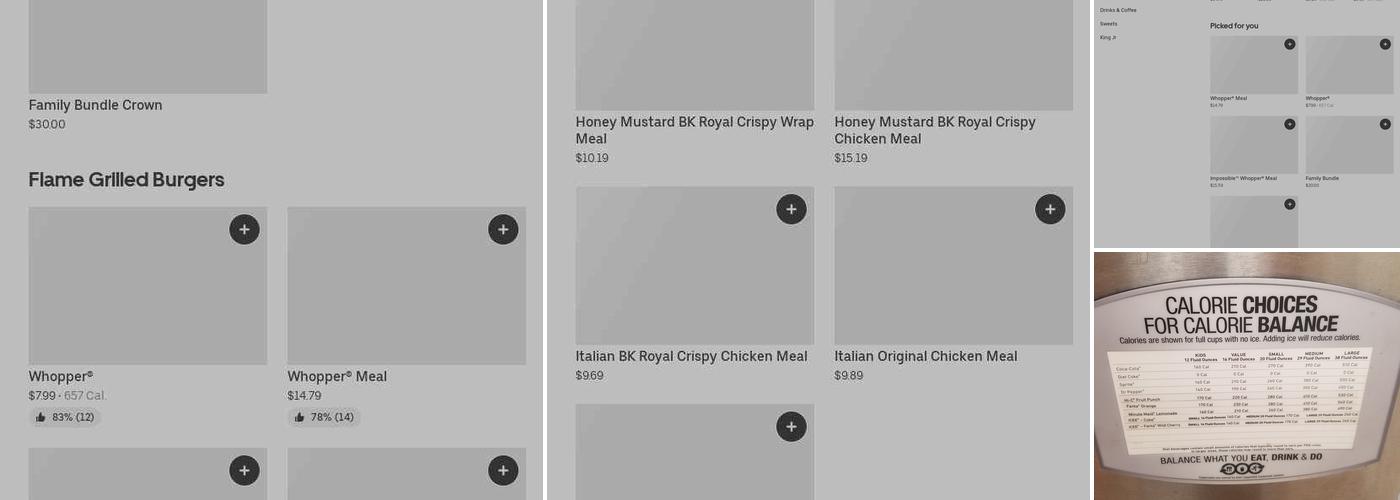 Burger King Menu