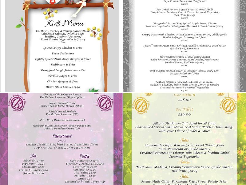 Underground Dining Menu