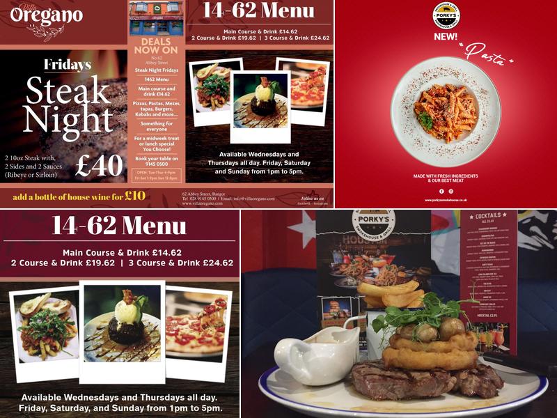 Villa Oregano Bangor Menu